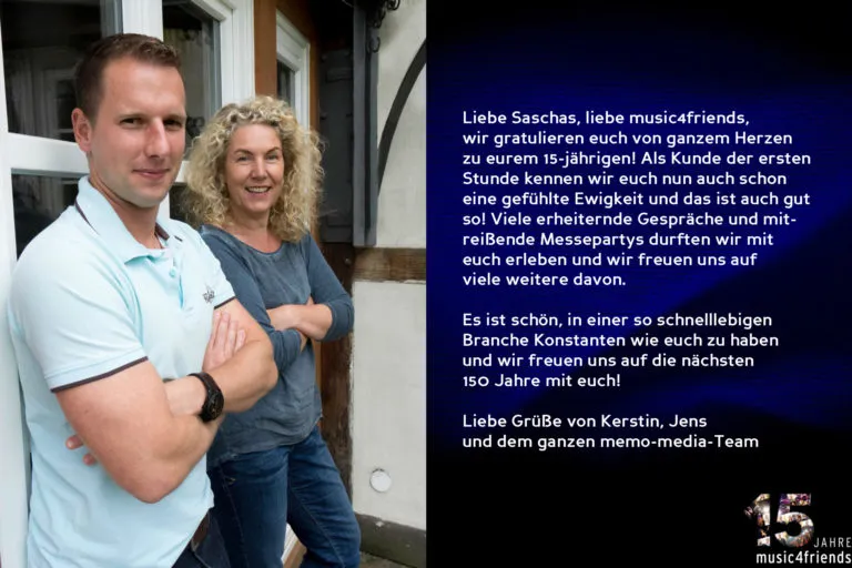 15 Jahre music4friends: Wegbegleiter gratulieren zum Jubiläum. Erfolg und Engagement gefeiert.